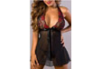 Babydoll sexy nero rosso lingerie ricami in pizzo